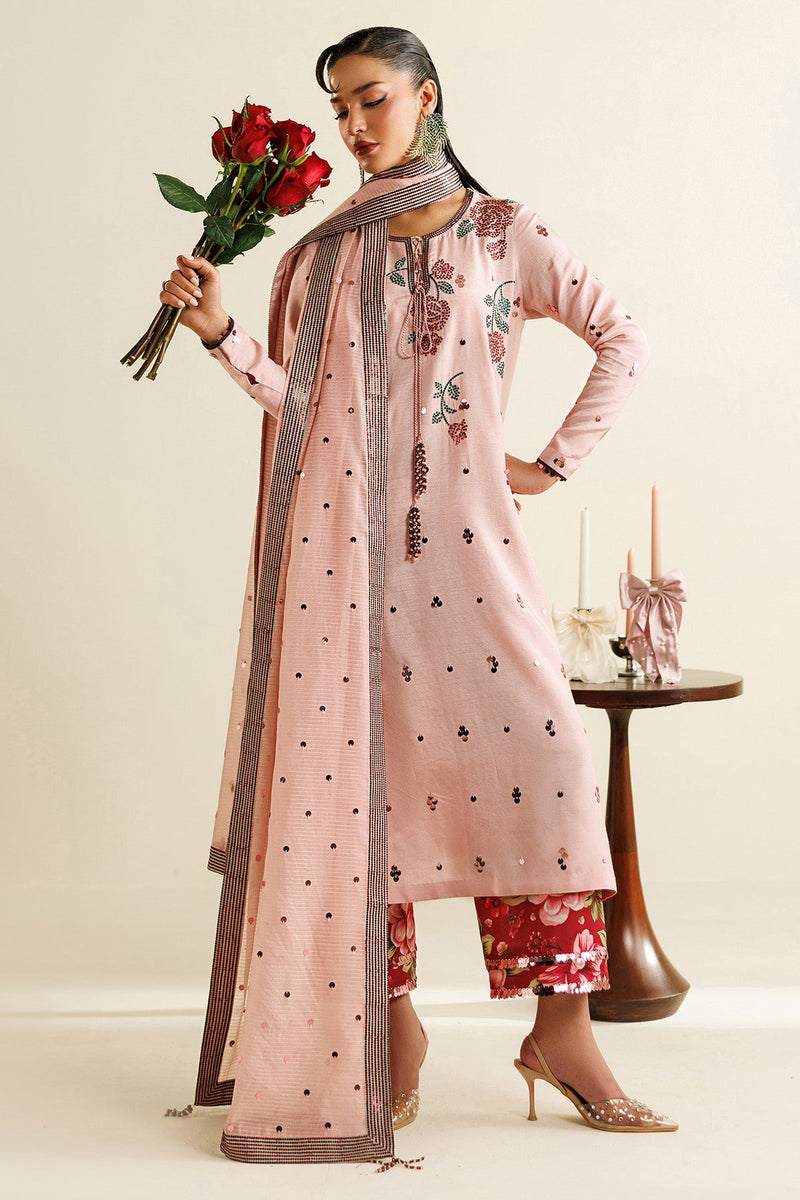 Embroidered Raw Silk Ur-7071