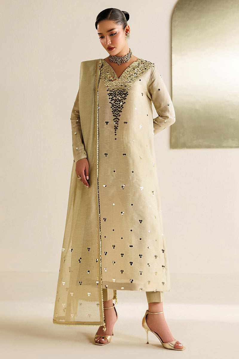 Embroidered Raw Silk Ur-7072