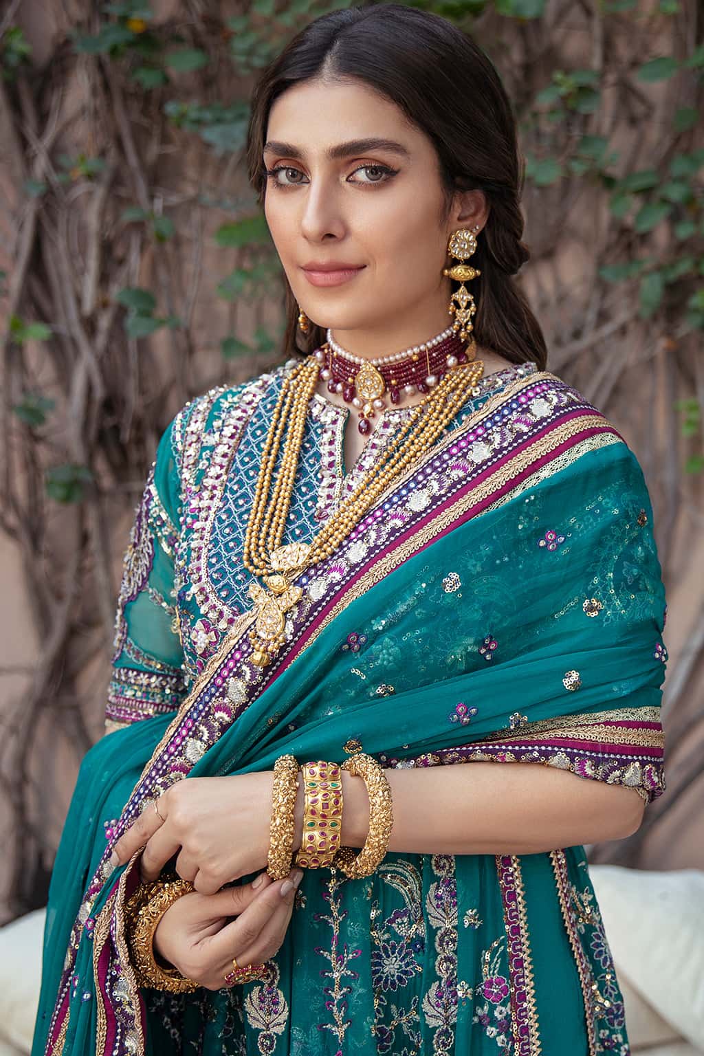 Embroidered silk Pants(As Shown)