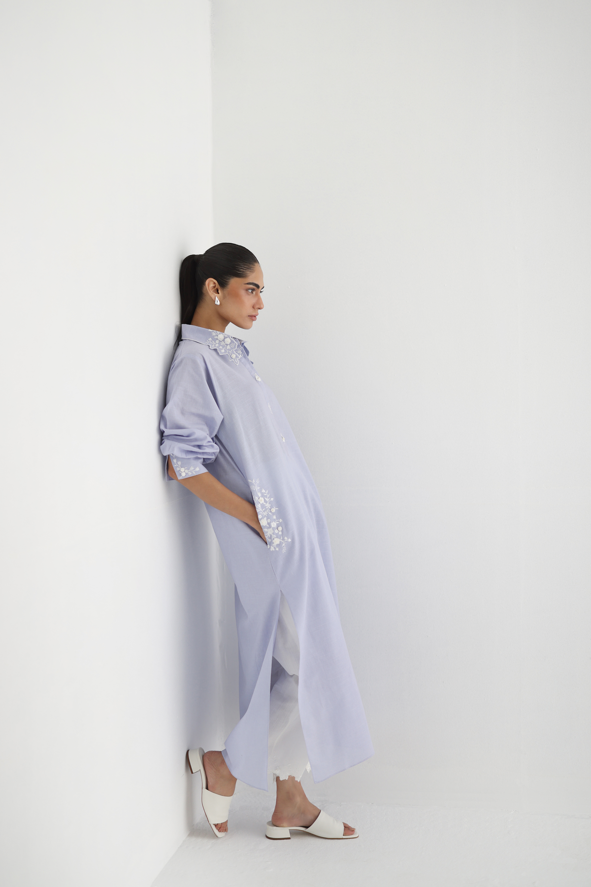 Lavender - Embroidered Shirt