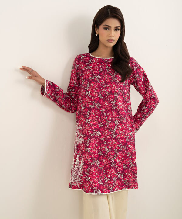 Embroidered Raw Silk Shirt