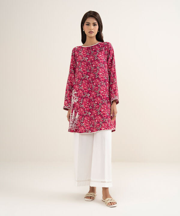 Embroidered Raw Silk Shirt