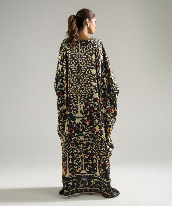 Printed Satin Kaftan