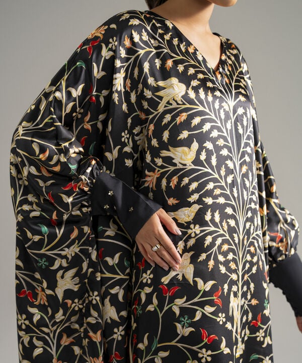 Printed Satin Kaftan
