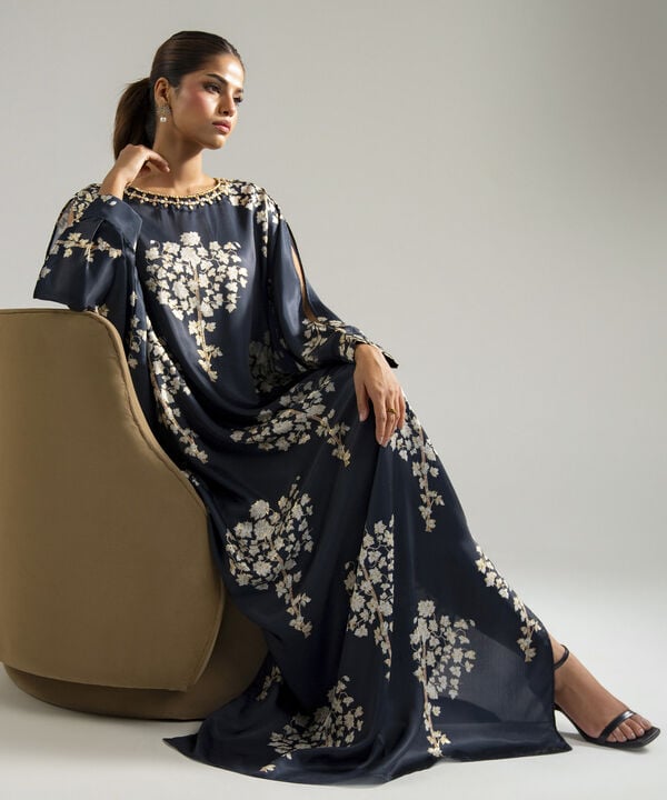 Printed Satin Kaftan