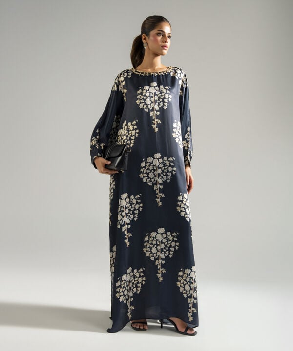 Printed Satin Kaftan