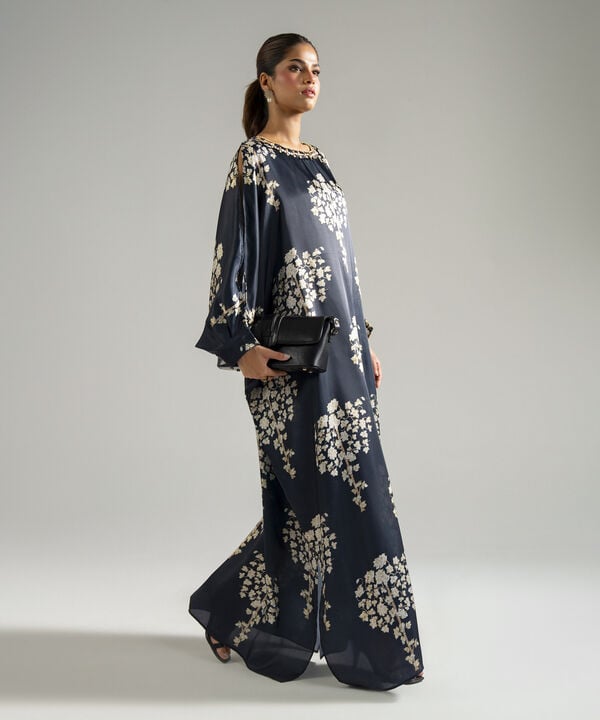 Printed Satin Kaftan