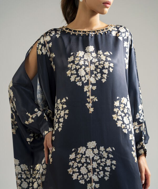 Printed Satin Kaftan