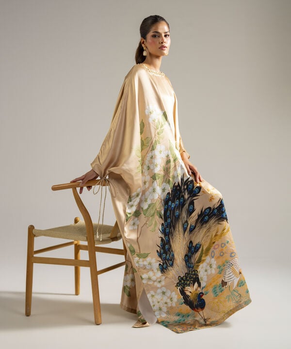 Printed Satin Kaftan