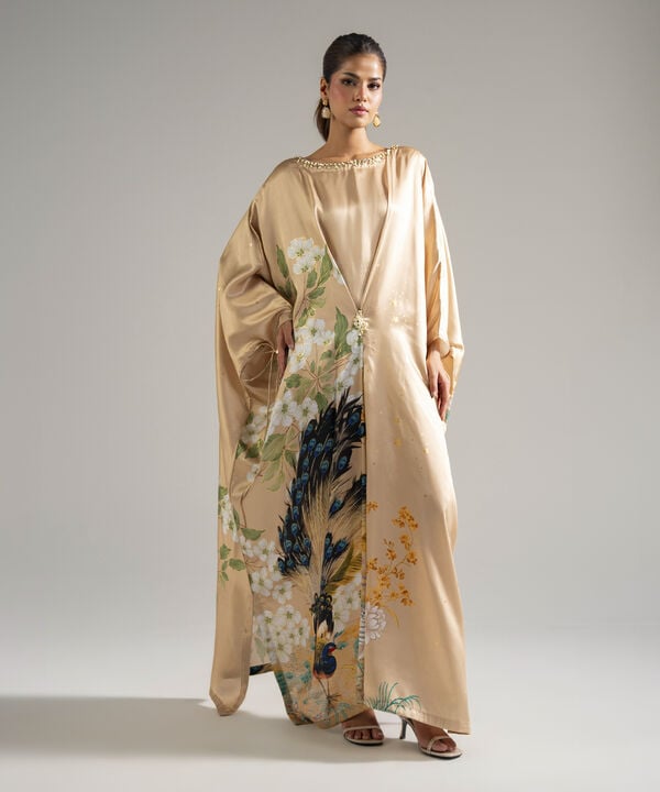 Printed Satin Kaftan