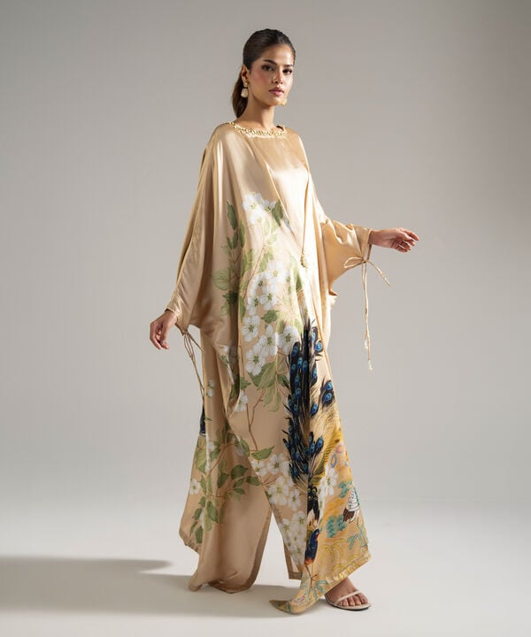 Printed Satin Kaftan