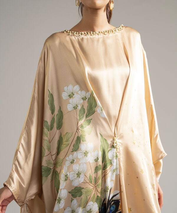 Printed Satin Kaftan