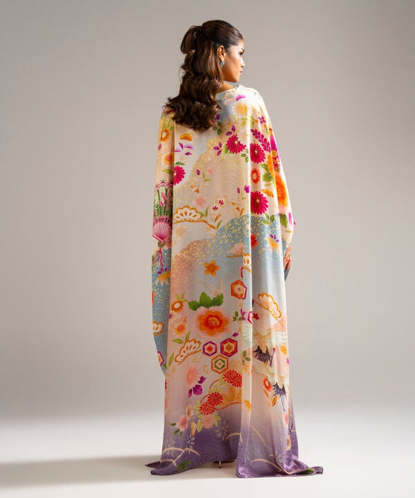 Printed Satin Kaftan