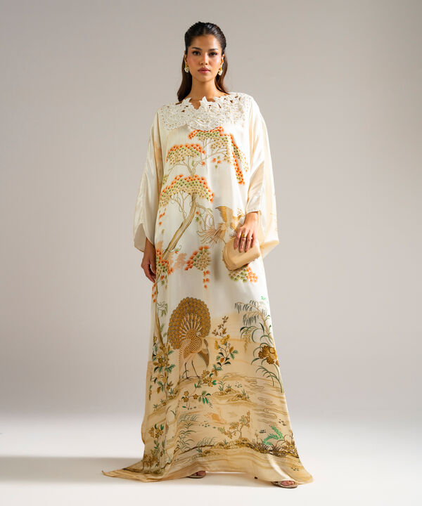 Printed Satin Kaftan