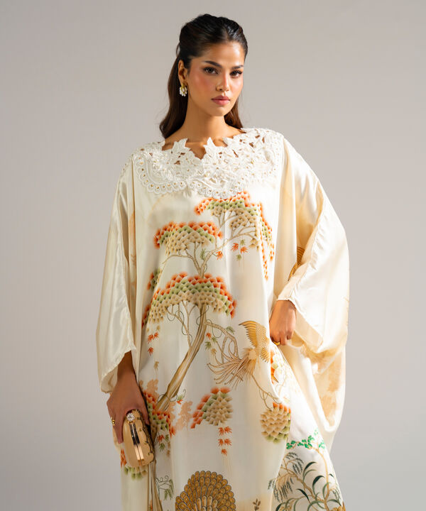 Printed Satin Kaftan