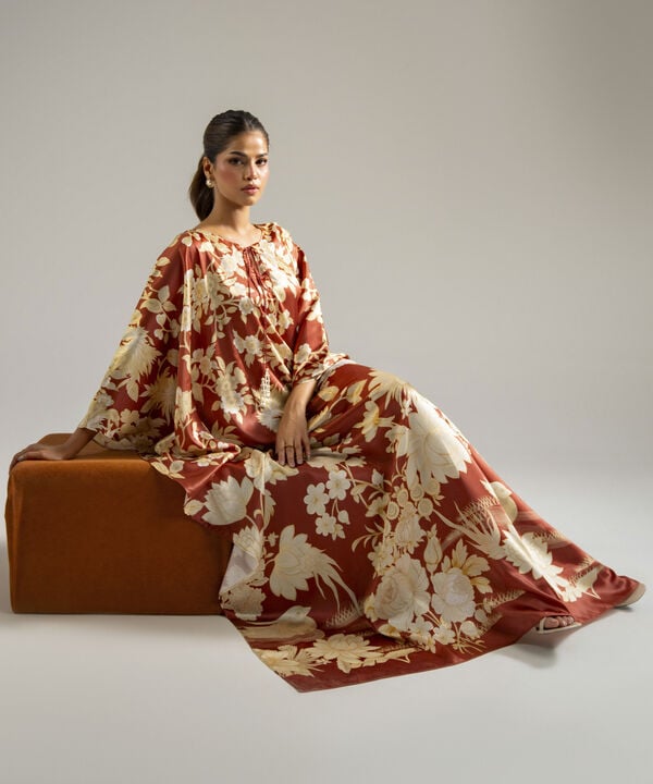 Printed Satin Kaftan