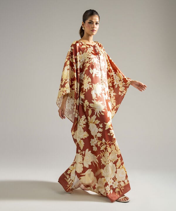 Printed Satin Kaftan