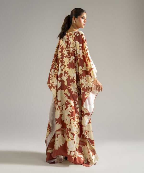 Printed Satin Kaftan