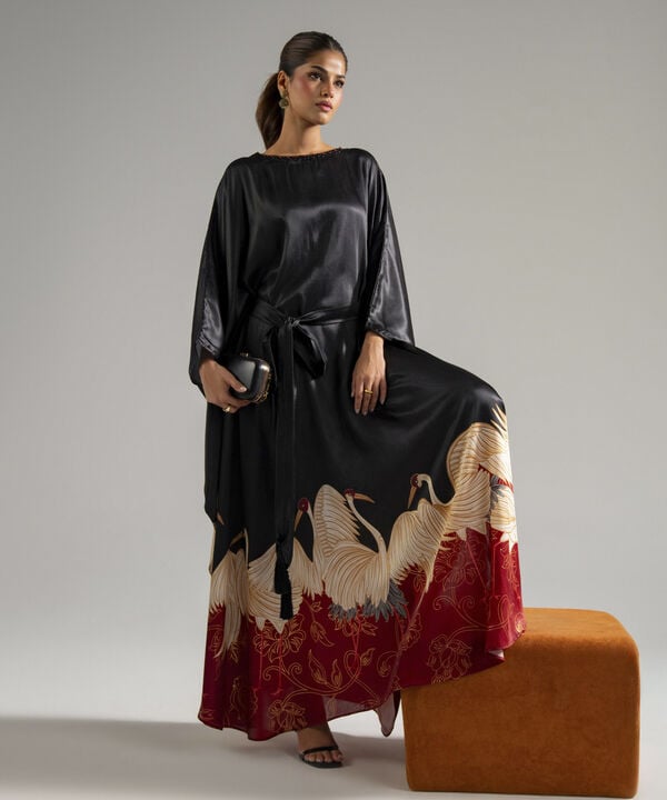 Printed Satin Kaftan