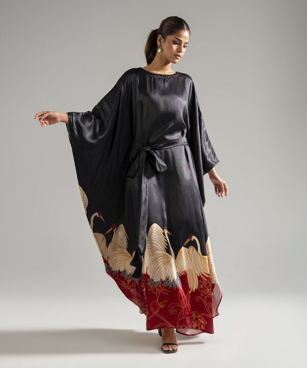 Printed Satin Kaftan