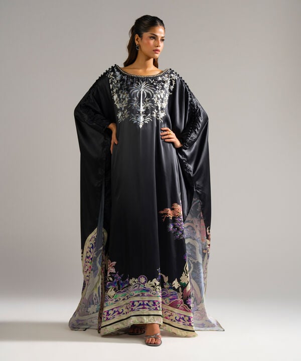 Printed Satin Kaftan