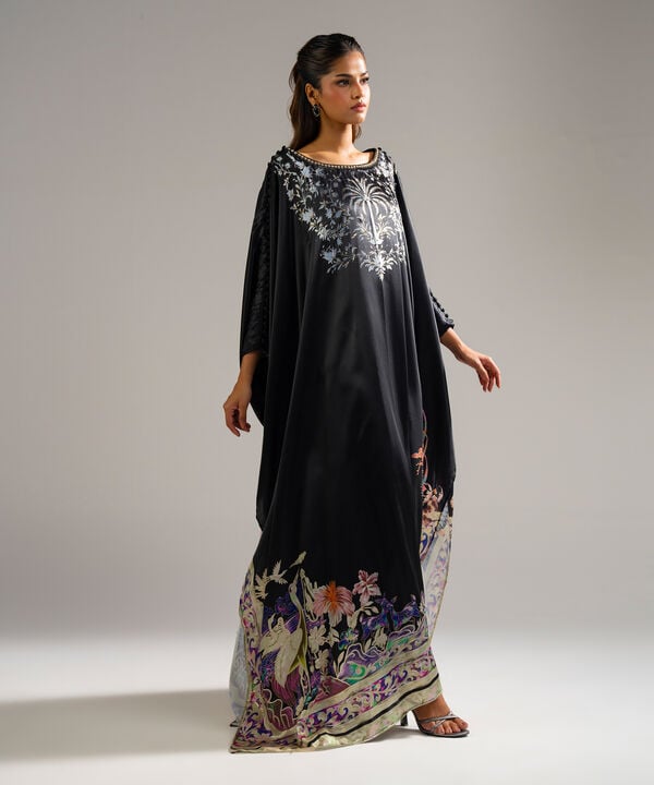 Printed Satin Kaftan