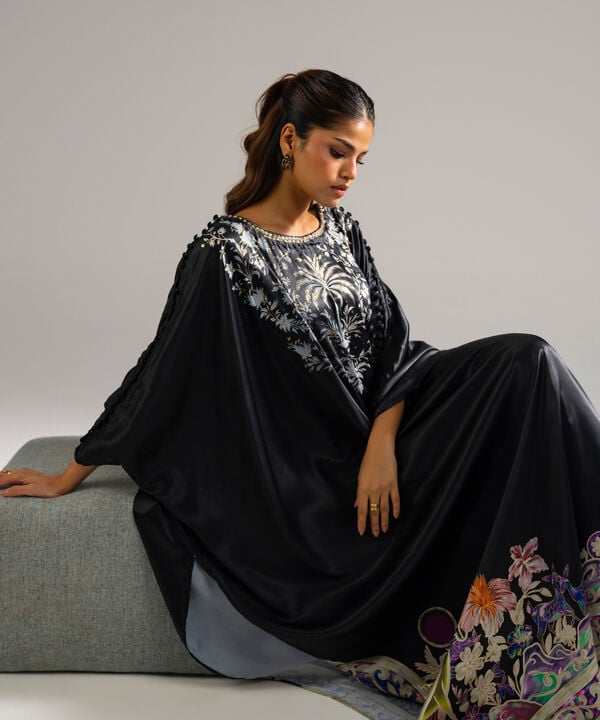 Printed Satin Kaftan