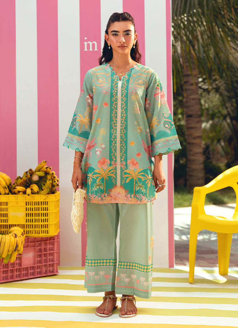 Printed Solid CO-ORD Set