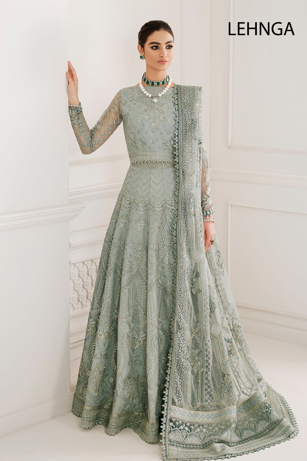 EMBROIDERED NET CH10-05 UNSTITCHED