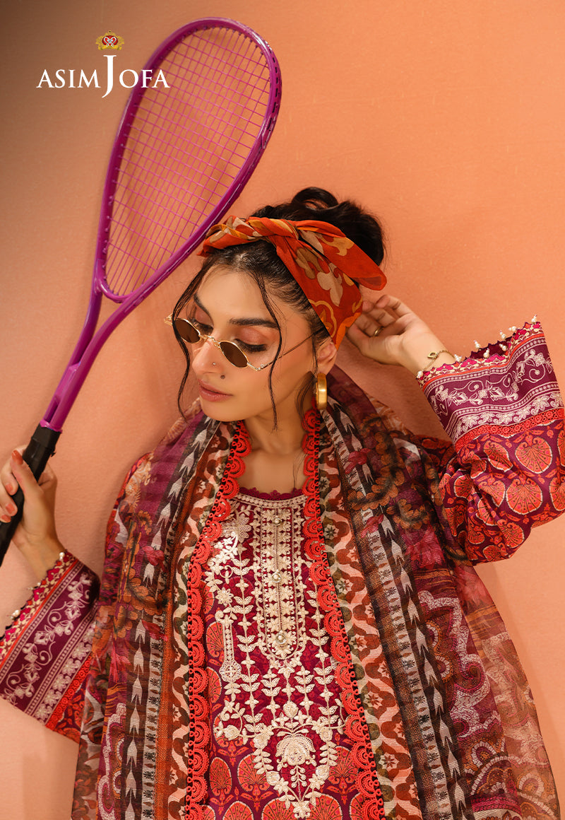 AJUBU-26 Printed Embroidered Lawn 3 Pcs