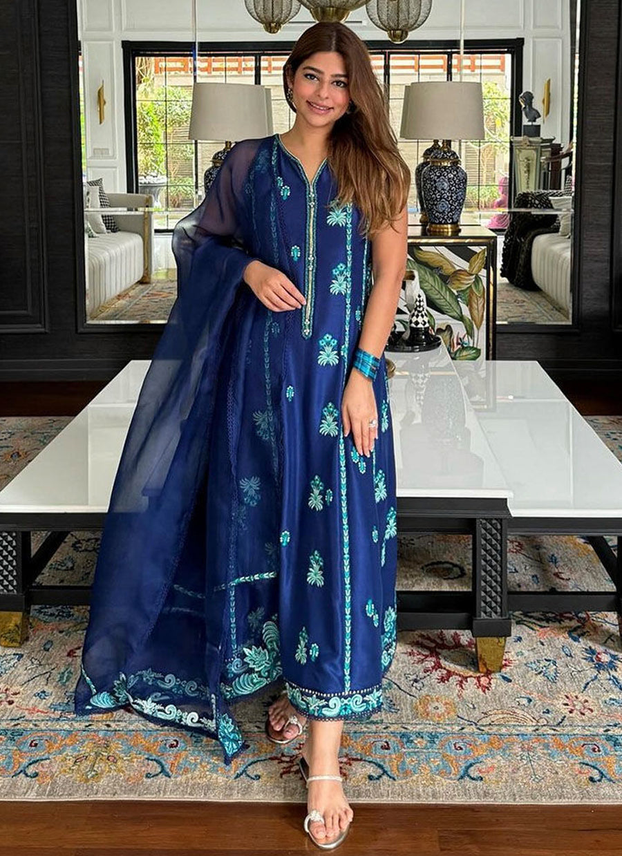 Ayesha Baig in Elsyee Royal Blue