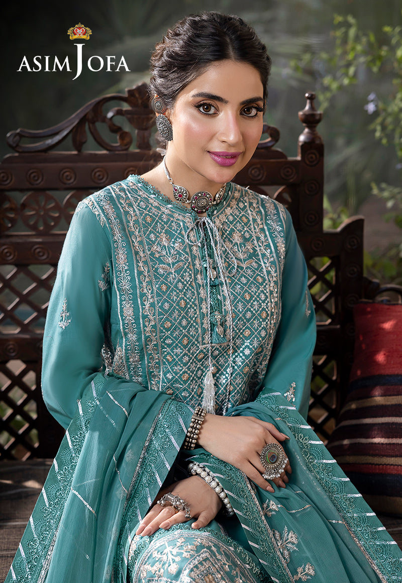 AJSWD-28 EMBROIDERED LAWN SILK 3 PCS