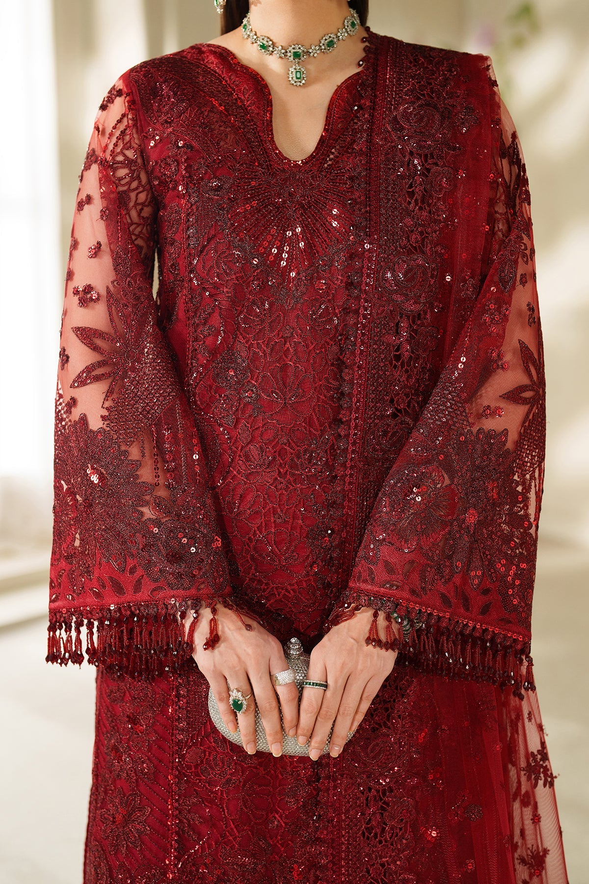 EMBROIDERED NET CH14-01 UNSTITCHED
