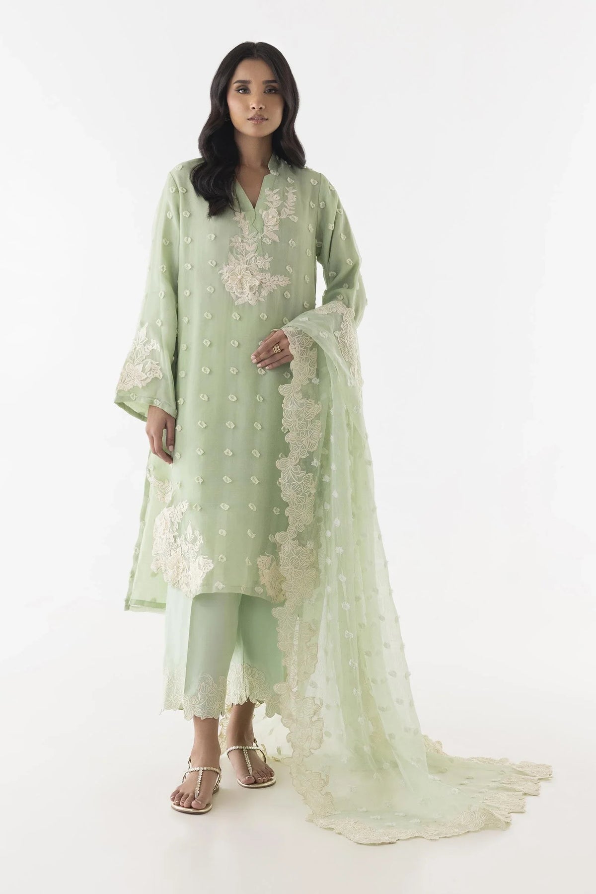 Stitched Brochia Embroidered Dupatta