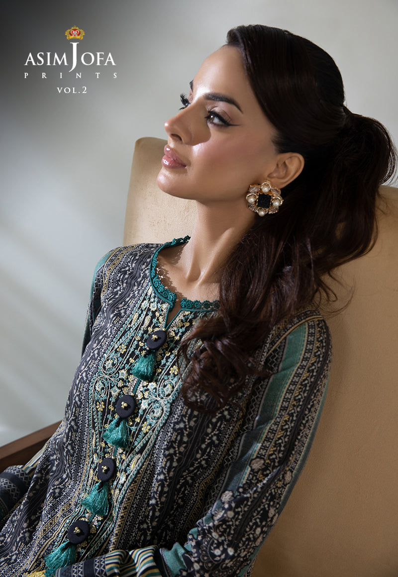 Ajbp-54 Embroidered Lawn 2-Pcs