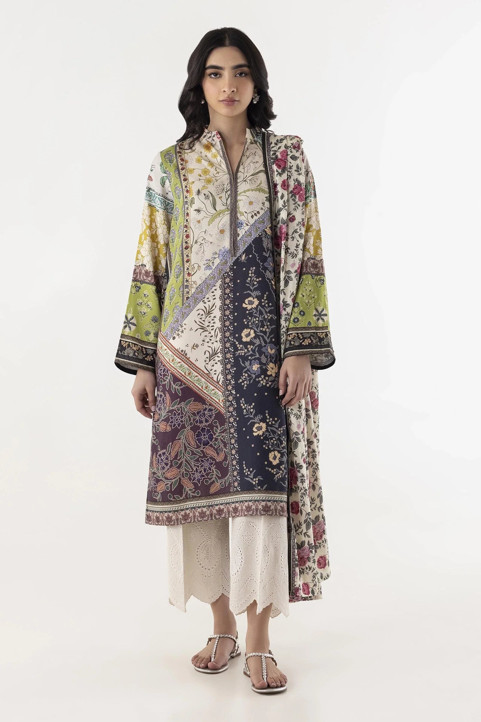 3 PC Embroidered Printed Suit