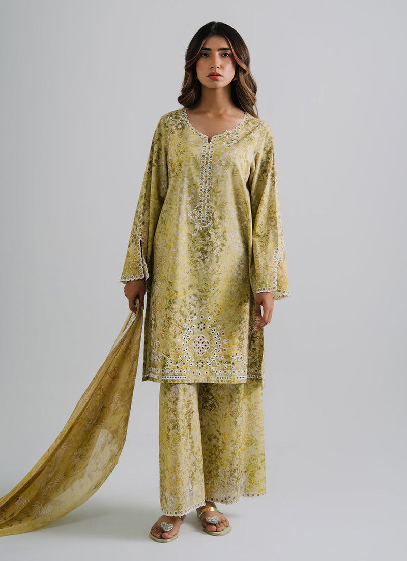 3 PC Embroidered Printed Suit