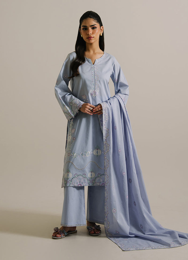 3Pc Embroidered Suit