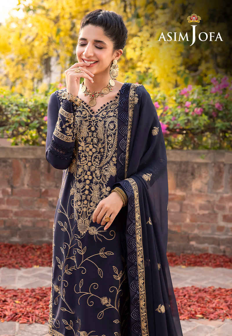AJSW-15 EMBROIDERED LAWN SILK 3 PCS