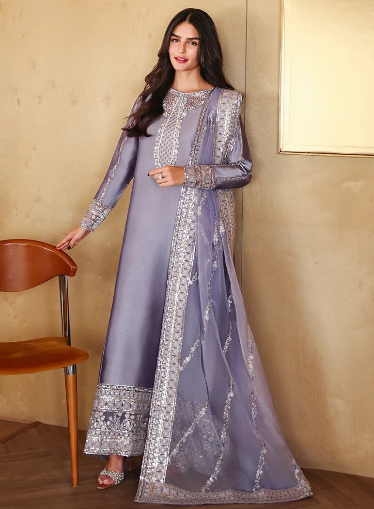 Mushq Aysel Luxury Silk Embroidered 3Pc Unstitched Suit PA-181