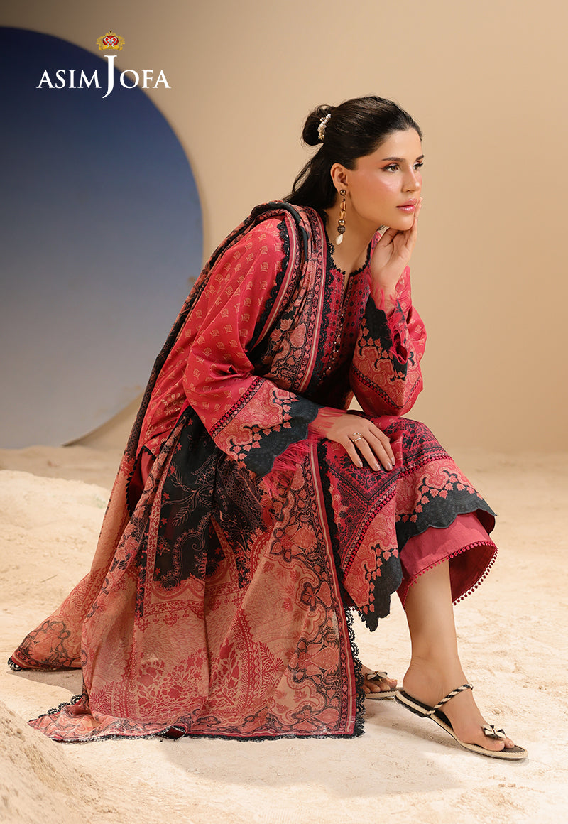 AJUBU-34 Digital Printed Lawn 3 Pcs