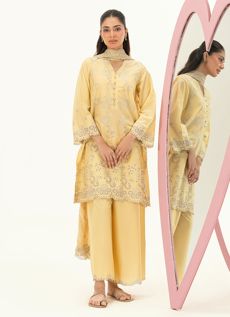 Embroidered 3 PC Suit - 14505401501020