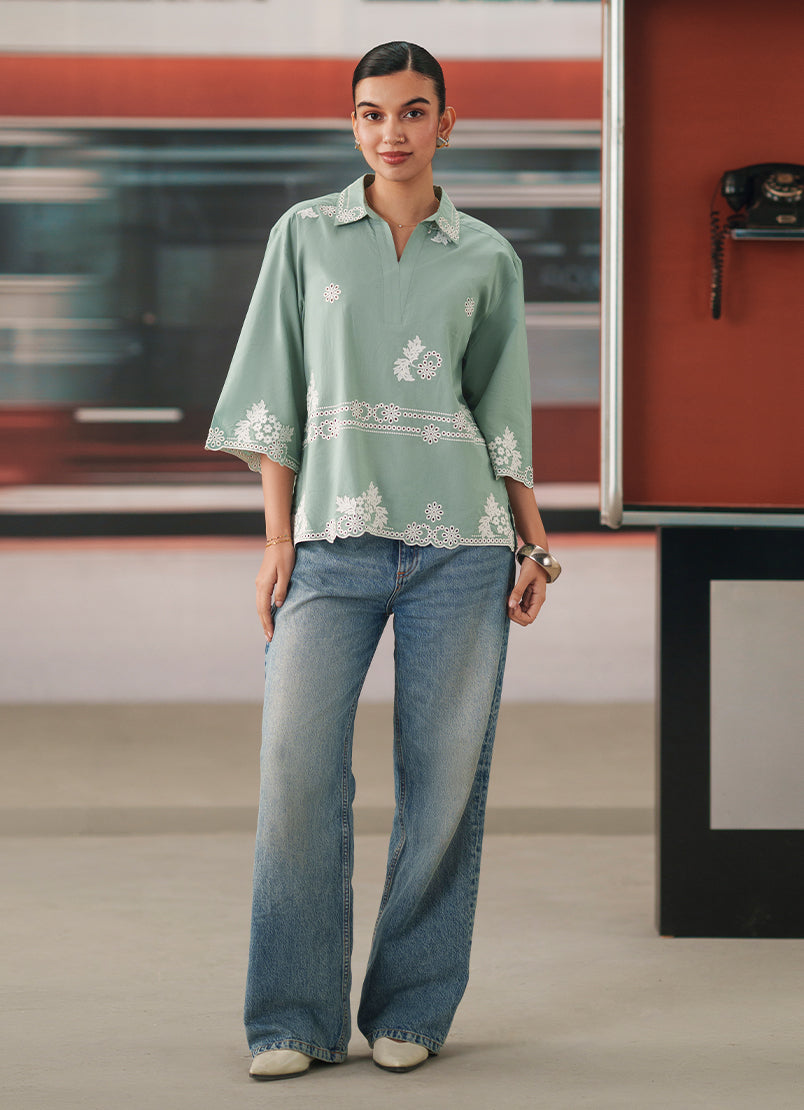 Embroidered Top - 14530381350020