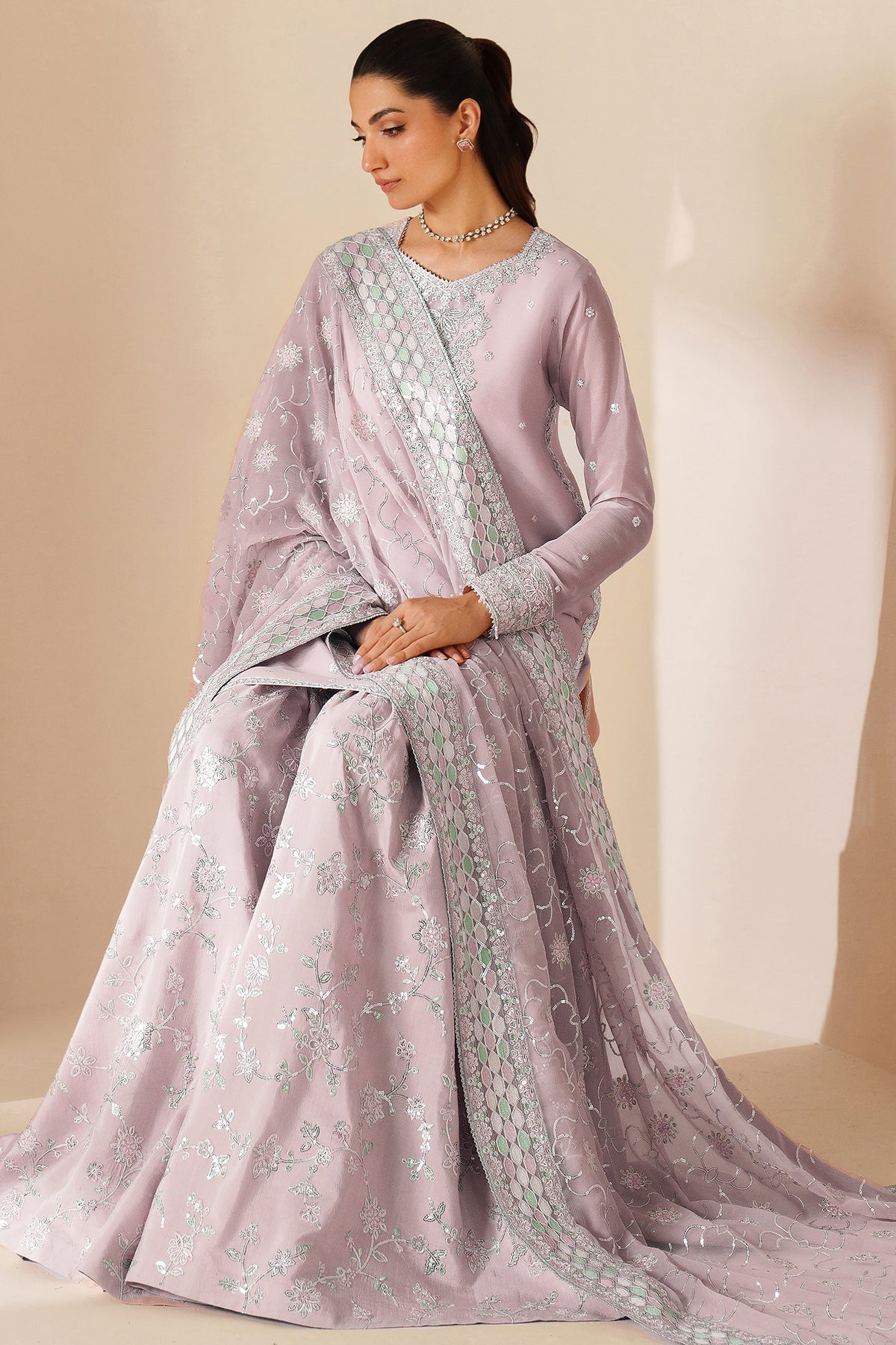 Farasha Style — Mairaz Mauve Blush Three-Piece Suit