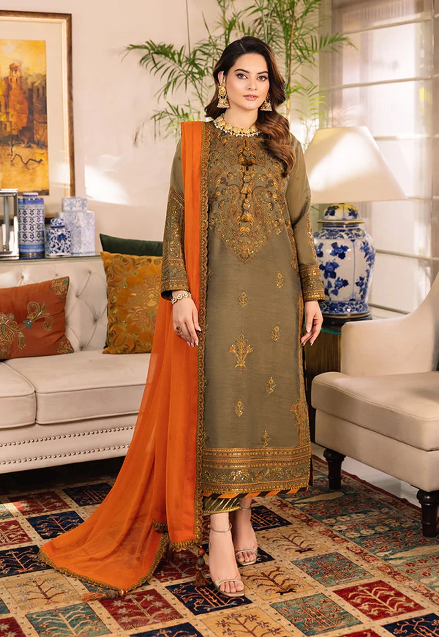 Ajso-30 Unstitched Dupatta 1 Pc Dupatta