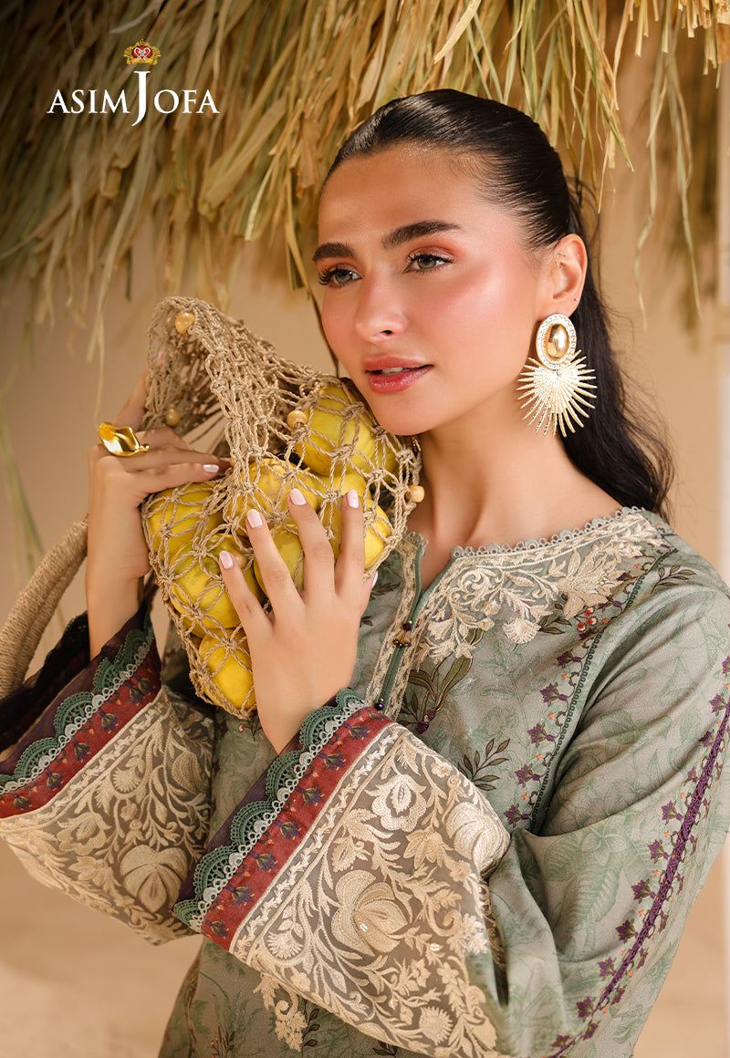 AJUBU-09 Printed Embroidered Lawn 2 Pcs