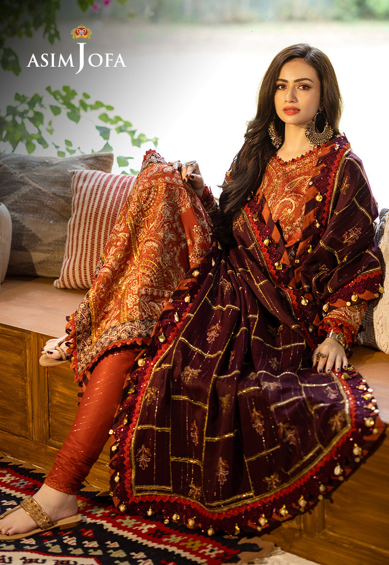 AJKTD-09 EMBROIDERED STITCHED 3 PCS