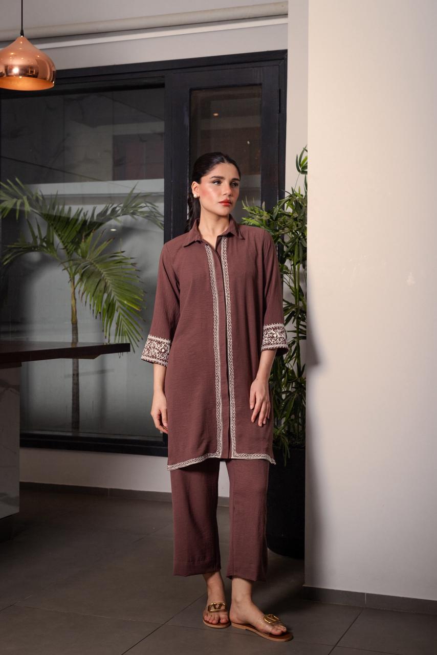 Brown georgette