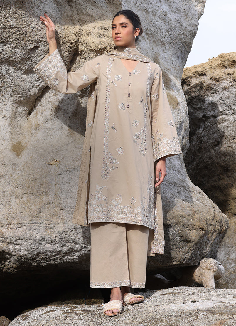 3 Pc Embroidered Suit
