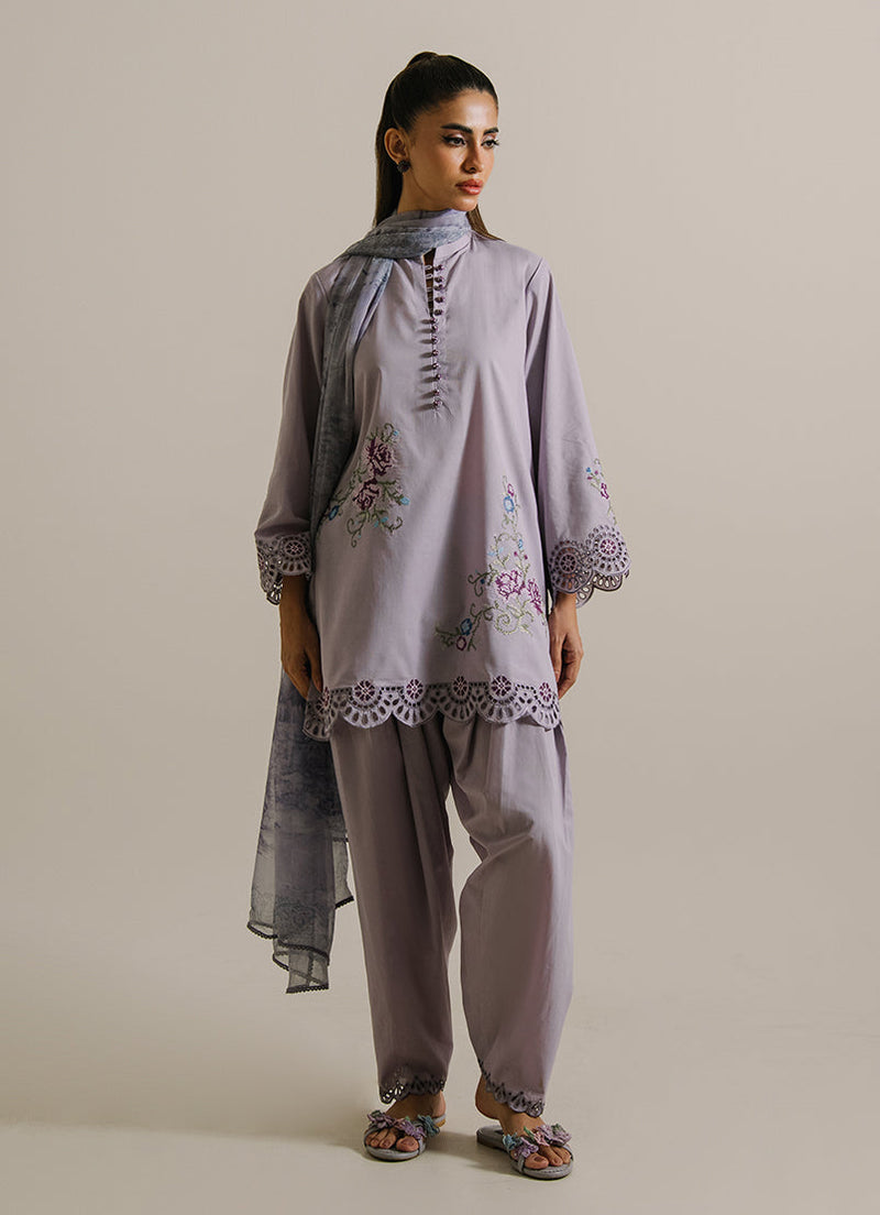 3Pc Embroidered Suit